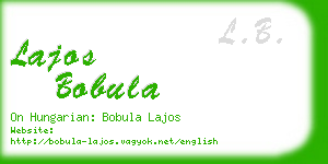 lajos bobula business card